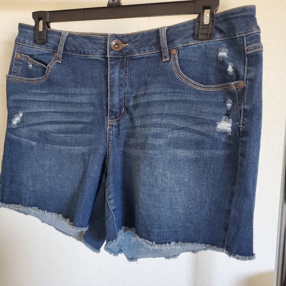 Ladies size 12 denim cutoff shorts.